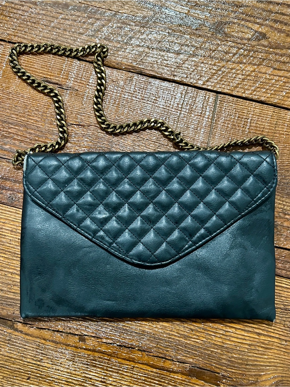 J.Crew Quilted Leather Envelope Clutch